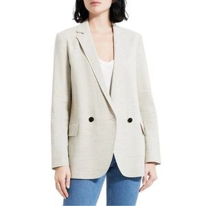 Light Beige Double-Button Blazer Jacket - Women